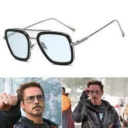 Роскошные модные Мстители Tony Stark Flight стильные мужские солнцезащитные очки Мужские квадратные брендовые дизайнерские солнцезащитные очки