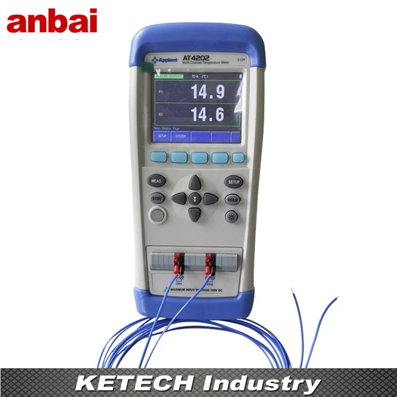 

Multi-channel Hand-held Temperature Meter Tester Thermometer Thermocouple J/K/T/E/S/N/B AT4202