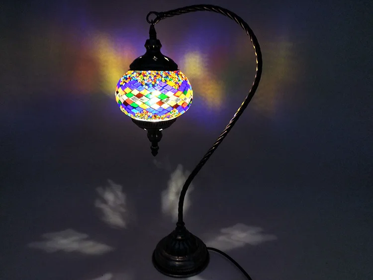 Витражный светильник ручной работы, декоративный художественный светодиодный мозаичный светильник, барный стол, прикроватная кровать, винтажные лампы для гостиной