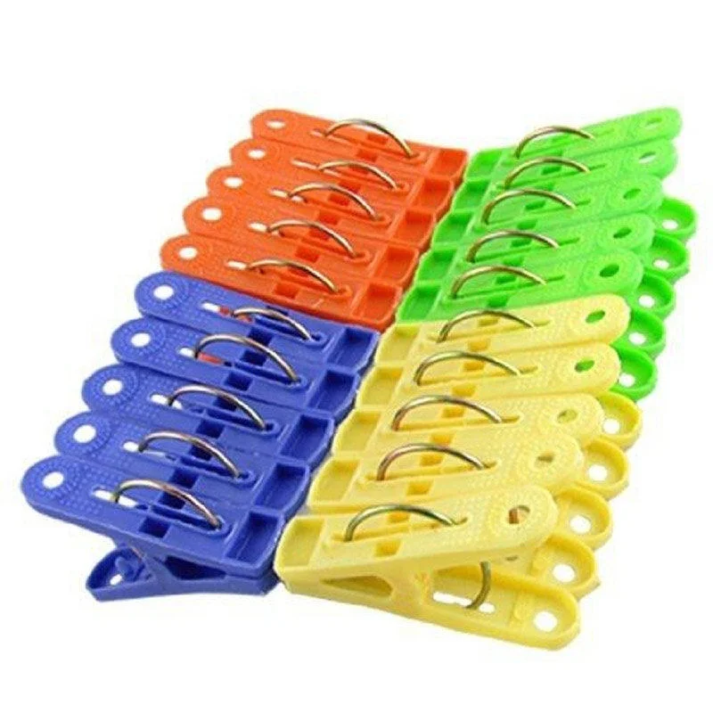 20Pcs Multicolor Plastic Clothes Dry Laundry Large Grip Washing Line