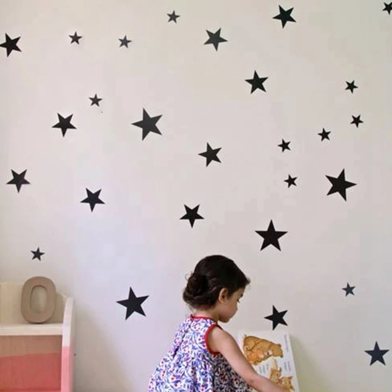 Золотые звезды Наклейка на стену виниловые наклейки-Золотая звезда детские комнаты стены искусства Детская Декор наклейки