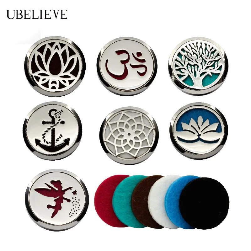 

38MM Magnetic Car Diffuser Locket Essential Oil Hollow Car Perfume Locket Aromatherapy Car Diffuser Locket Pendant With Pads