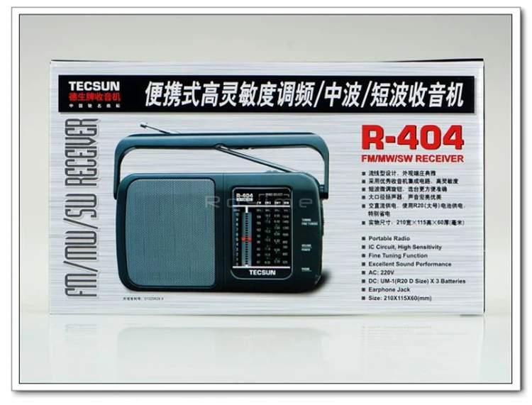 Tecsun R-404 R404 высокая чувствительность FM радио mw и sw приемник ЧМ-WM SW1 SW2 со встроенным Динамик Портативный радио