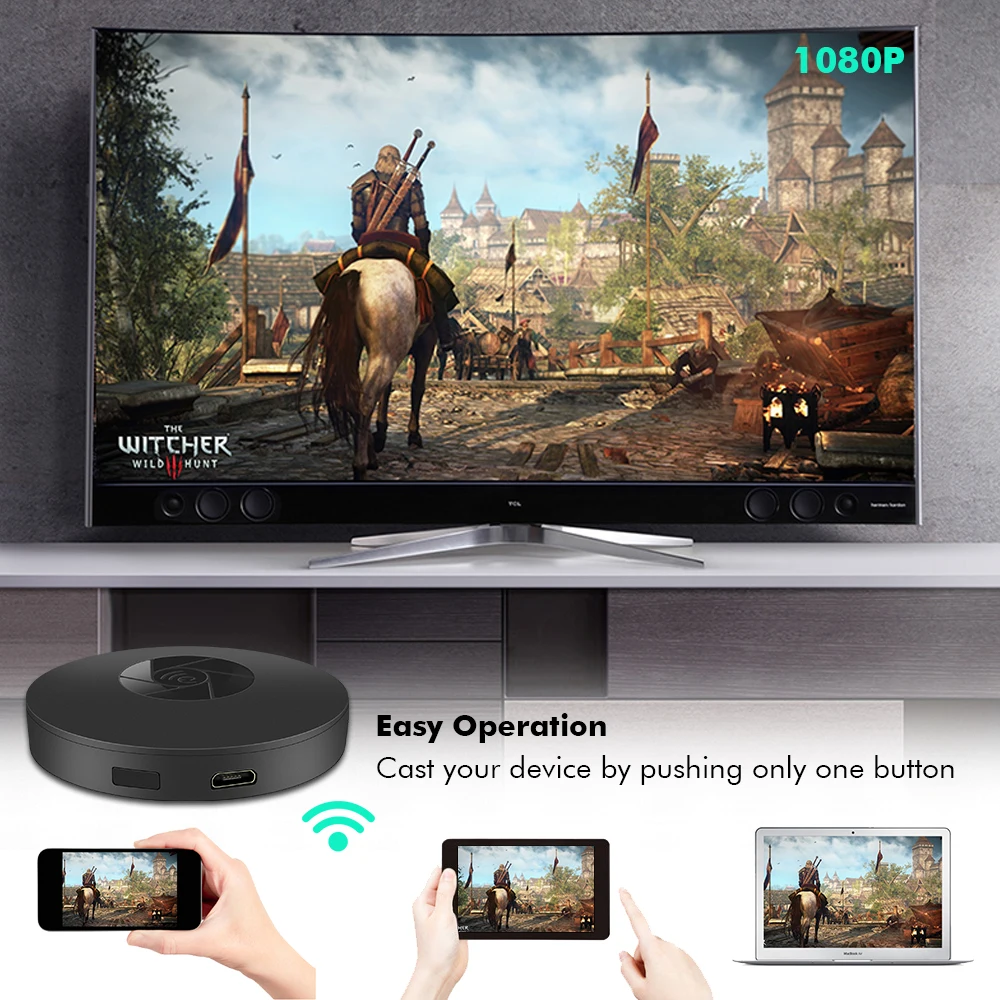 

WiFi Wireless 1080P Mini Display Dongle Receiver HDMI Smart TV Multi-Screen Interactors Support Airplay Miracast DLNA