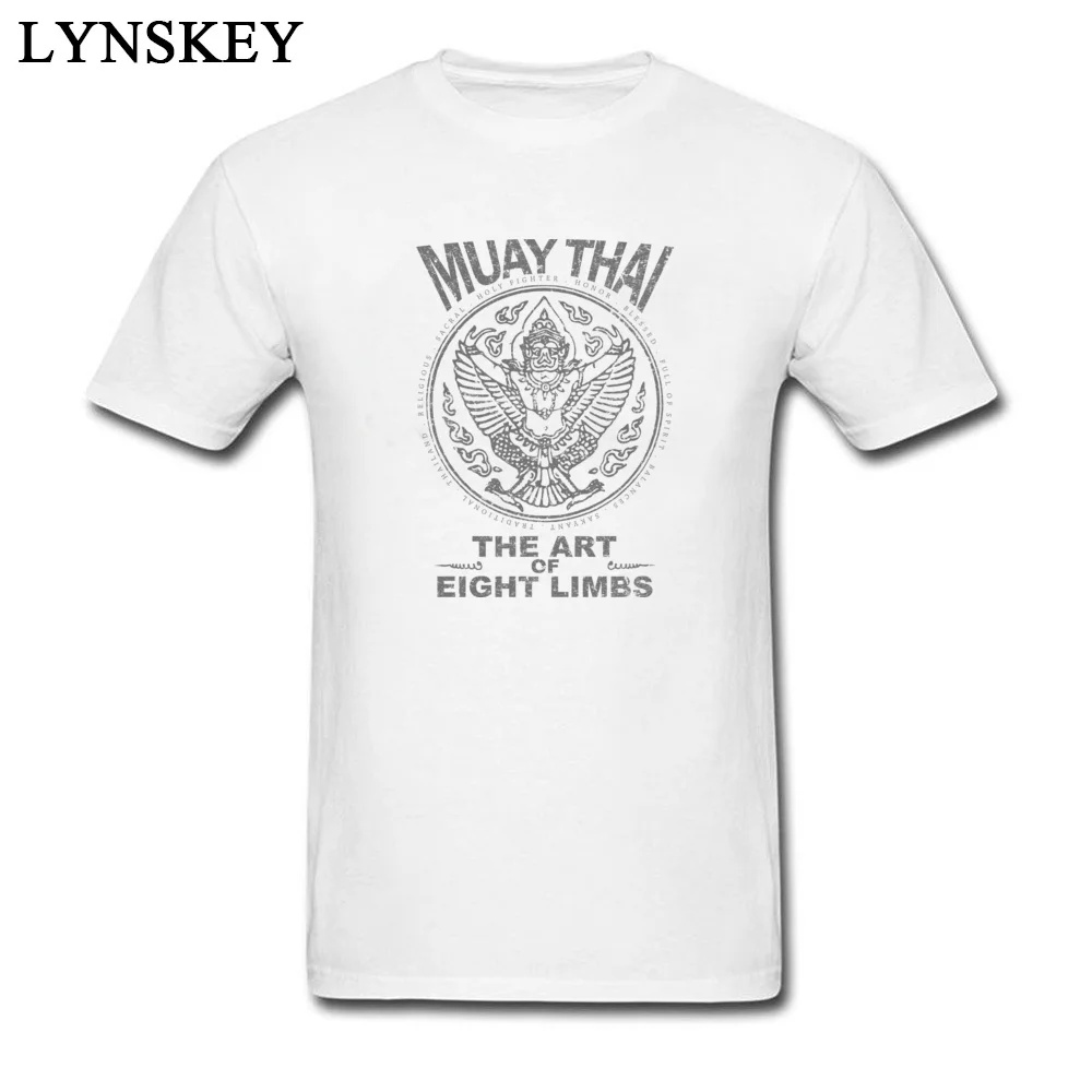 T Shirts Short Sleeve Personalized New Fashion Garuda Muay Thai Crew Neck 100% Cotton Male Summer Tops Tees Personalized Tee Shirt Garuda Muay Thai white