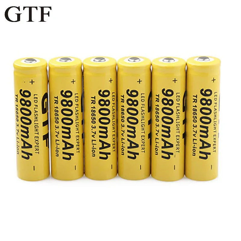 GTF 18650 Battery Rechargeable Battery 3.7V 18650 9800mAh Li-ion Battery For LED Flashlight Torch Accumulator Batteries