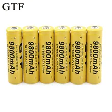 GTF 18650 Battery Rechargeable Battery 3.7V 18650 9800mAh Li-ion Battery For LED Flashlight Torch Accumulator Batteries
