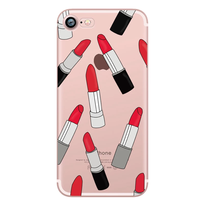 Makeup Sexy Kylie Jenner Lipstick Lips Girls Siliocne Transparent Soft Mobile Phone Case for iphone 7 6 5S 6S Plus SE 5 Fundas (5)