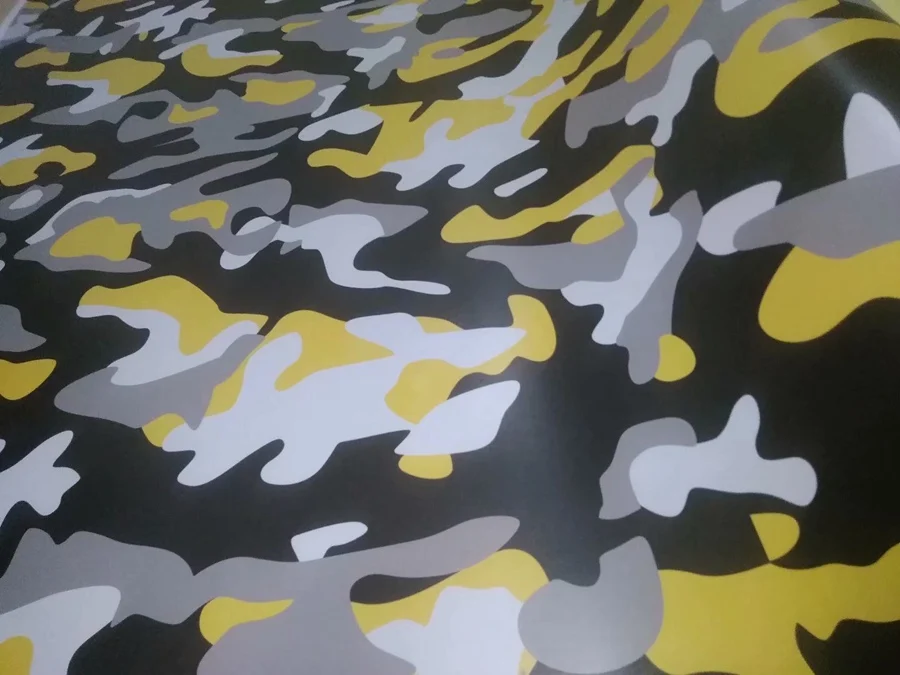 yellow ubran camouflage camo vinyl car wrapping styling foil sticker  (1)