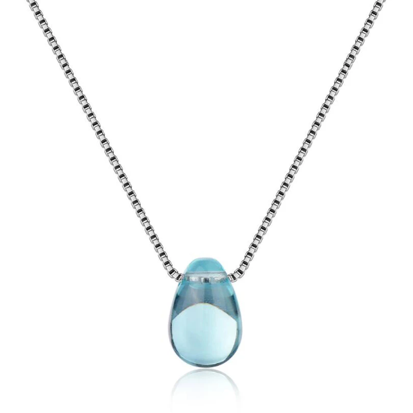 

Blue Round Austrian Crystal Zircon Pendant Necklace Jewelry Metal Necklace Blue Crystal Pendant Accessories Jewelry