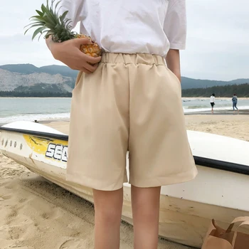 

Women Summer Seaside Polyester Wide Leg Casual Skirt Shorts A-line High Elastic Waist Shorts Loose Culottes women Summer Casual