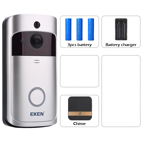 Eken V5 смарт WiFi видео дверной звонок камера визуальный домофон с колокольчиком ночного видения IP дверной звонок беспроводная домашняя камера безопасности - Цвет: EKEN V5 Option4