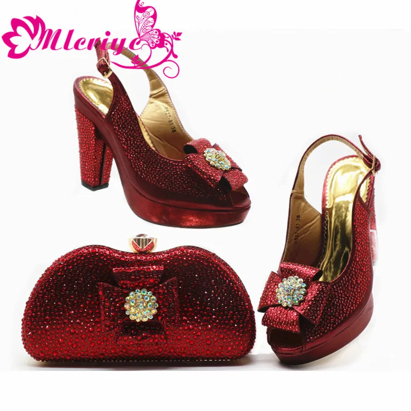 Italian Shoes with Matching Bags High Quality Nigerian Women Party Pumps Wedding Shoe and Bag Sets Italian Elegant Pointed Toe