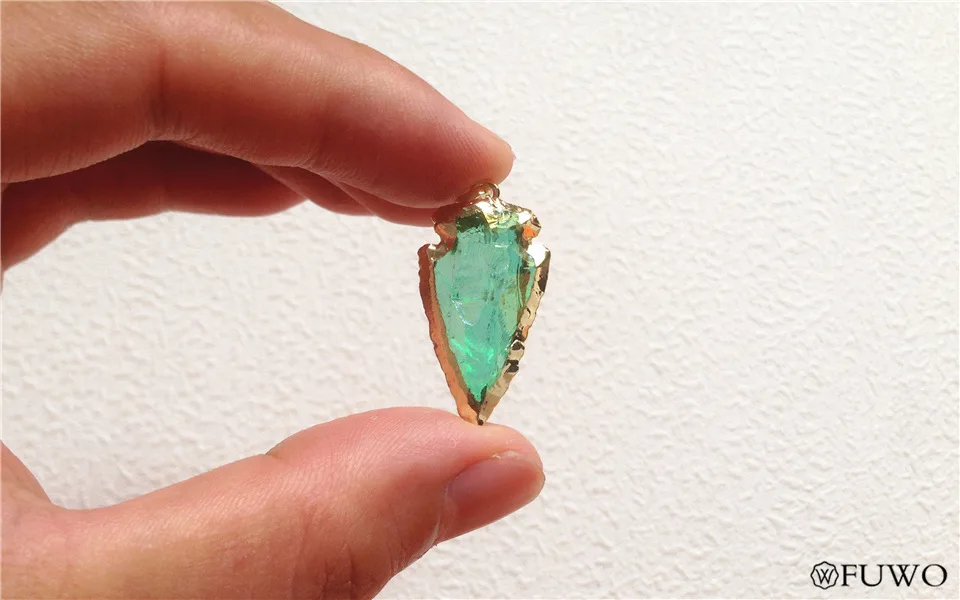 Aura Crystal Quartz Arrowhead Pendant 11
