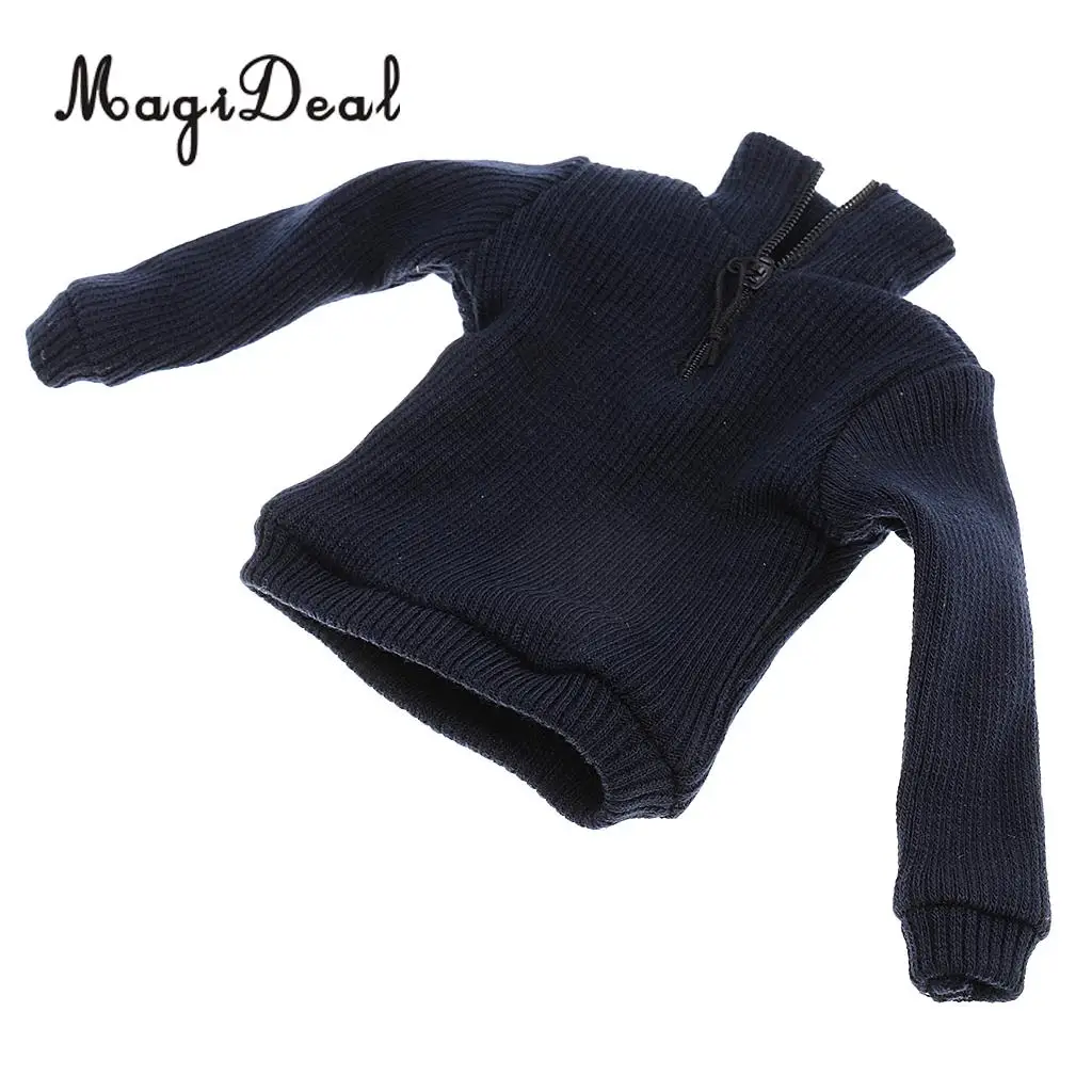 MagiDeal 1/6 Scale Mens Dark Blue Knitted Jumper Sweater Long Sleeve for 12 Inch HT BBI Action Figure  