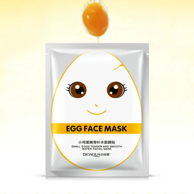 Маска для лица BIOAQUA Eggs увлажняющая Шелковая блестящая яркая отбеливающая ухода