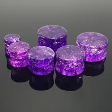 YYW пирсинг ювелирные изделия бусины кракле, с украшением в виде кристаллов Фиолетовый кварц камушки-бусинки Rondelle, 8/10/12/14/16 мм 2 шт, ювелирное изделие для тела, туннель, штекер уха