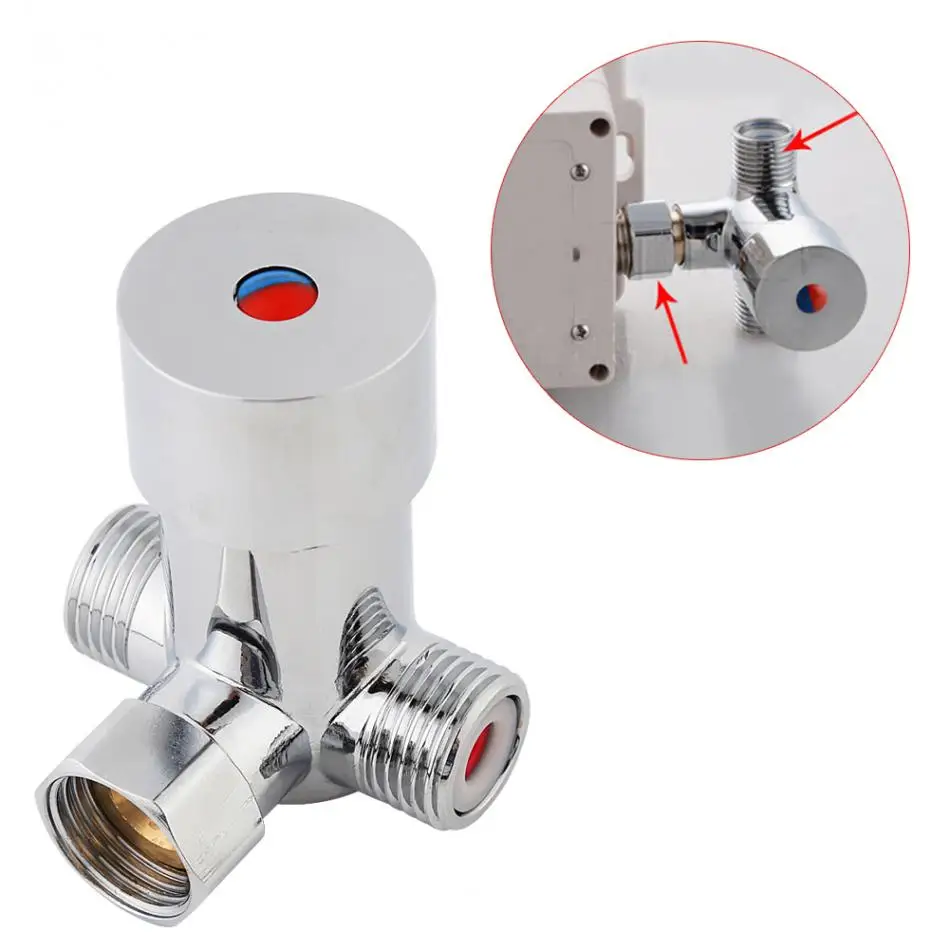 

G1/2 Hot Cold Water Mixing Valve Valver Thermostatic Mixer Adjustable Temperature Control for Bathroom Shower Head Faucet Tap
