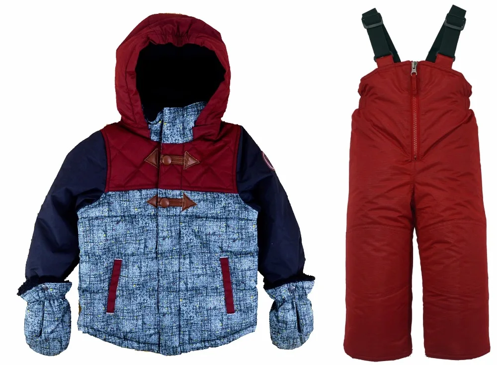 Толстый зимний утепленный ветрозащитный Двухсекционный детский высококачественный ветрозащитный костюм для мальчиков и девочек