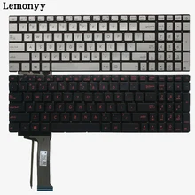 США подсветкой Клавиатура для ноутбука ASUS GL552 GL552J GL552JX GL552V GL552VL GL552VW N552VW N552VX G771JM G771JW красный/серебристый