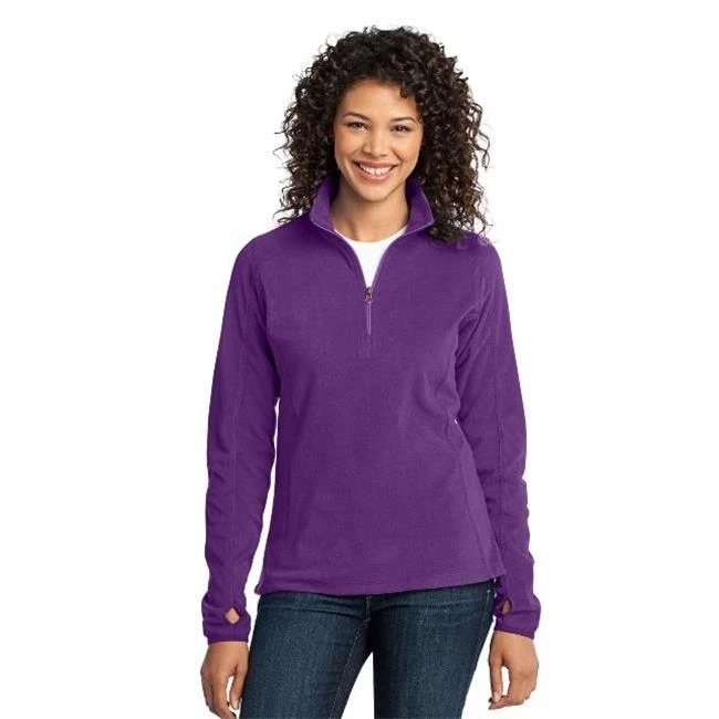 Port Authority L224 Ladies Microfleece 1 by 2-Zip Pullover Amethyst Purple - 4XL