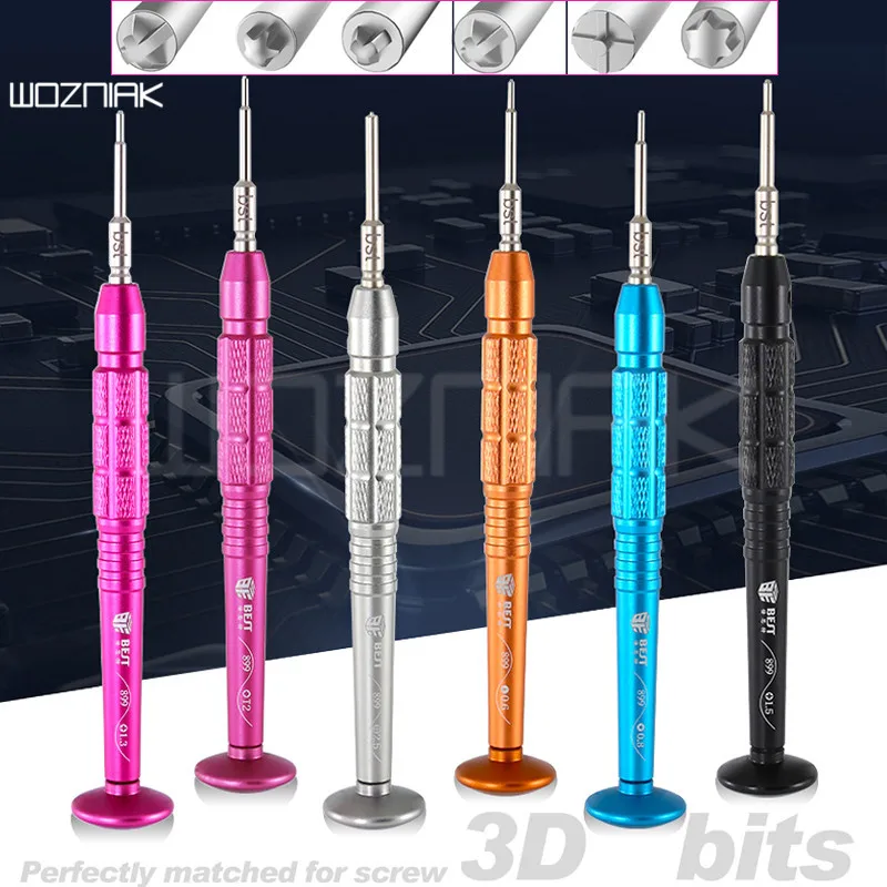 

BST-899 Anti-Slip High Precision Magnetic 3D Screwdriver Bits Philips Pentalobe Y Convex Cross For iPhone Samsung Huawei