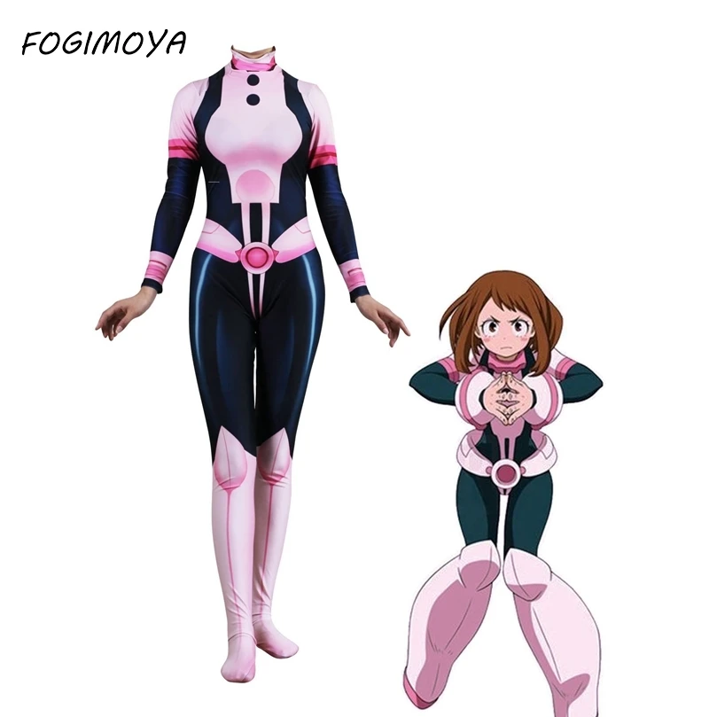 FOGIMOYA аниме 3D для женщин My Hero Academy Boku no Hero Academy OCHACO URARAKA костюм зентай для косплея боди костюм комбинезоны