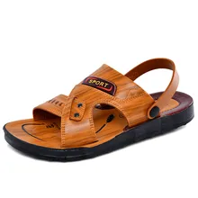 SAGACE/Летняя модная повседневная мужская нескользящая обувь на низком каблуке с круглым носком; пляжные дышащие однотонные шлепанцы; мягкая удобная Уличная обувь