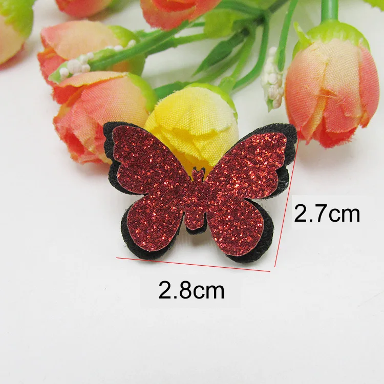 30 шт./лот блестящие нашивки «бабочки» для одежды 2,8 см DIY Детский головной убор аксессуары