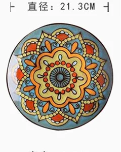 Творческая личность ручная роспись керамическая тарелка Западная еда тарелки блюда - Цвет: 3