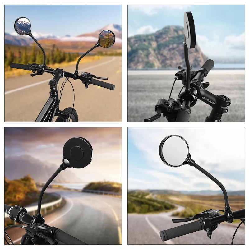 Ebike Helmet 360° Adjustable Bike Mirrors Super Wide Angle For