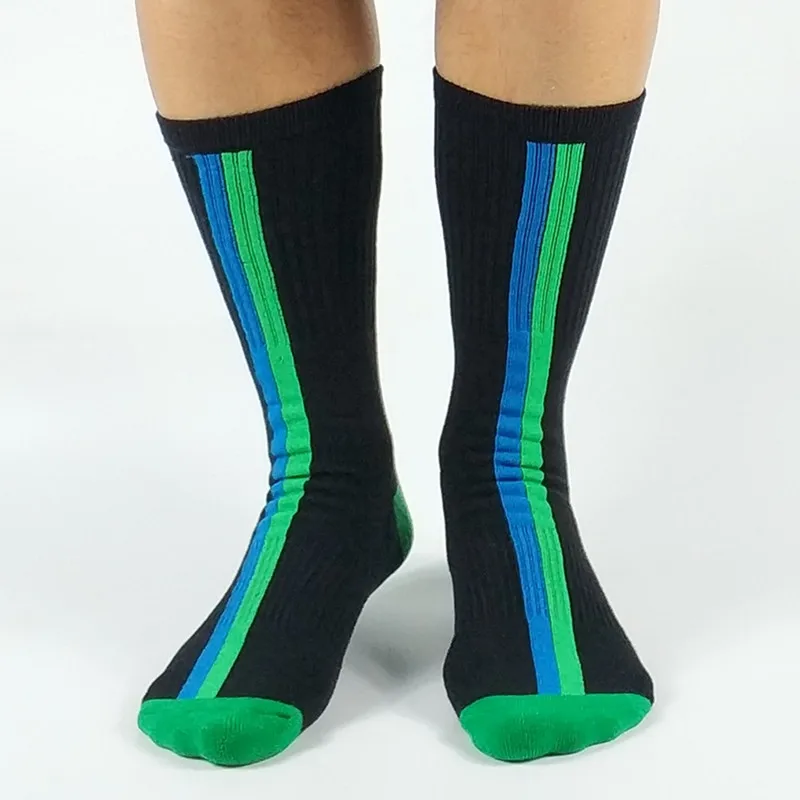 2 пары мужских носков в зеленую полоску для катания на коньках американские размеры 9-11, европейские размеры 42-44(плотные и мягкие