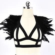 JLX. Жгут Фетиш перо бондаж тело жгут Готический клетка Бюстгальтер Панк готическое сексуальное нижнее белье фестиваль Хэллоуин рейв танцевальное белье