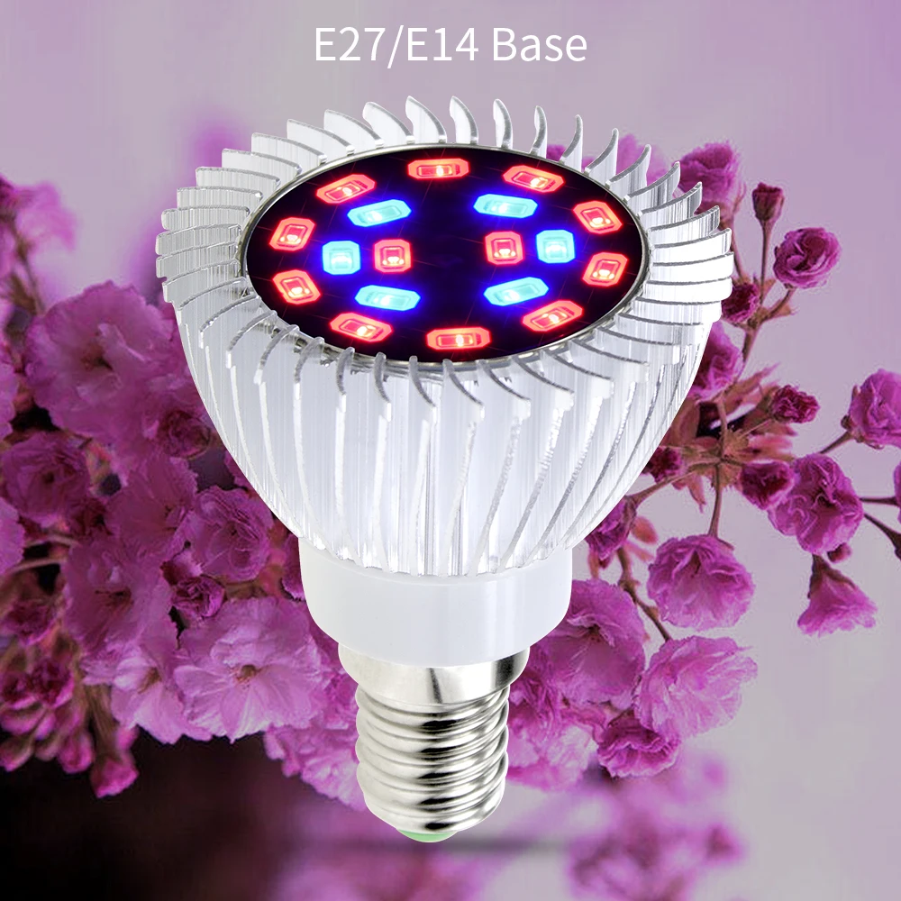 E14 Светодиодный Фонари выращивания растений E27 светодиодный светильник растут лампы 220 V лампа для растений 18 W светодиодные лампы для