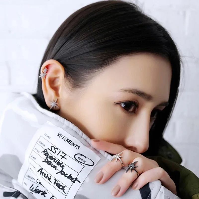 Anillos Promotion Sale Copper Party 2019 Newest Fashion Women Finger Star Rings With Cz Paved Tiny Stack Ring For Jewelry GiftS | Украшения