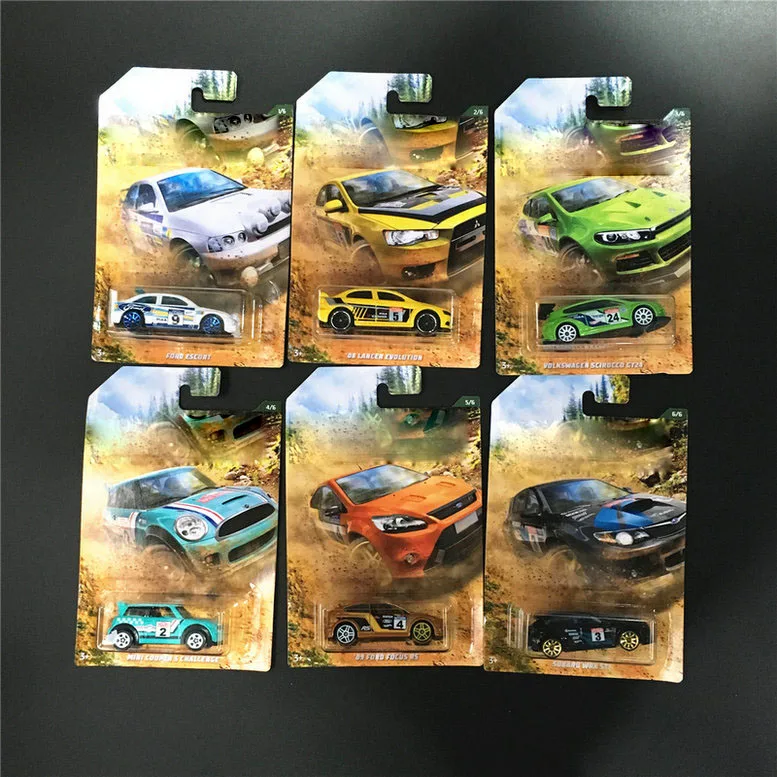 Hot Wheels Cars 1:64 Lancer Evolution/ Subaru/ford Fucus Wilderness Rally Racing Metal Diecast Collection Toys Gdg44 |