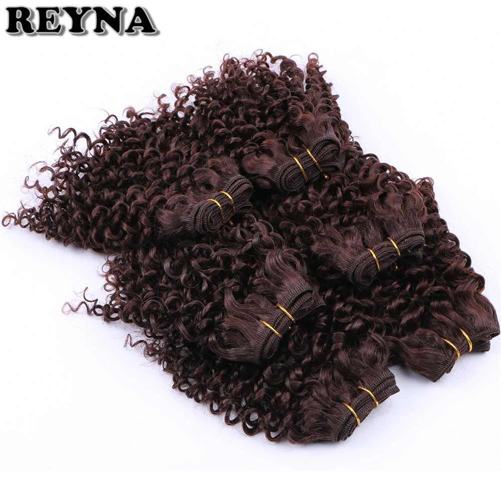 REYNA Kinky Curly синтетические волосы для женщин высокая температура волокно Ткань пучки волос 6 шт. 210 г 8 "дюймов химическое наращивание волос