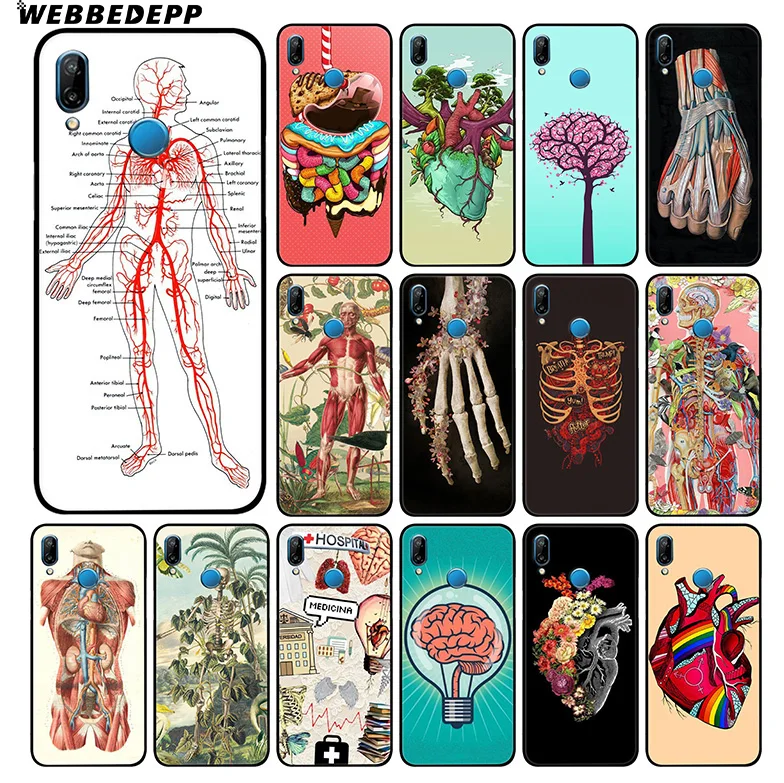 

WEBBEDEPP Medical Human Organs Soft Case For Huawei P30 P20 Pro P10 P9 Lite 2017 P Smart 2019 & Nova 3 3i Y9 2019