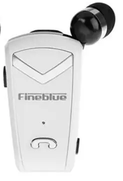 Новинка Fineblue F-V2 Беспроводная мини bluetooth-гарнитура спортивный драйвер наушники Телескопический зажим Fone De Ouvido Manos Libres - Цвет: Белый