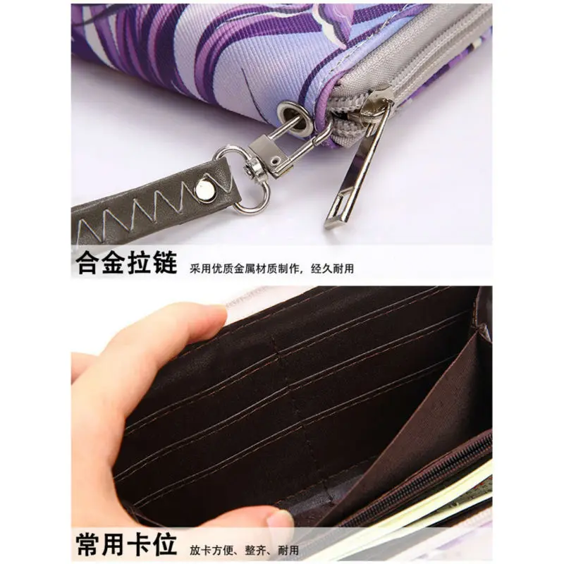 Длинный стильный кожаный бумажник аниме одна деталь красочные короткие молнии кошелек с принтом Зоро мешок денег для мужчин женщин