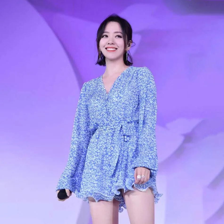 

New Spring and Summer Holidays In 2019 V-Neck Lantern Sleeve Knee-Length Print A-Line Sashes Dress Women