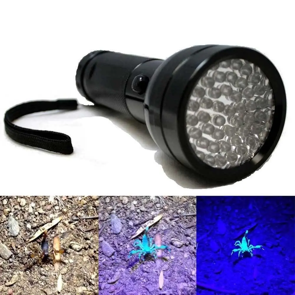 8w Uv Ultra Violet Flashlight 51 Leds 3xaa Aluminium Invisible Black