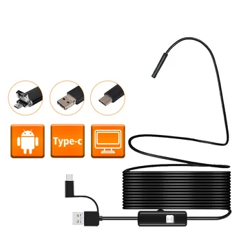 

5.5mm Lens Endoscope Camera Android USB Endoscope Flexible Wire Led Light Inspection Camera Waterproof Borescope For Android PC