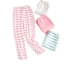 Весенние женские утепленные хлопковые домашние штаны с принтом снежинки, женские брюки для сна, низ, прямые брюки с Кулиской