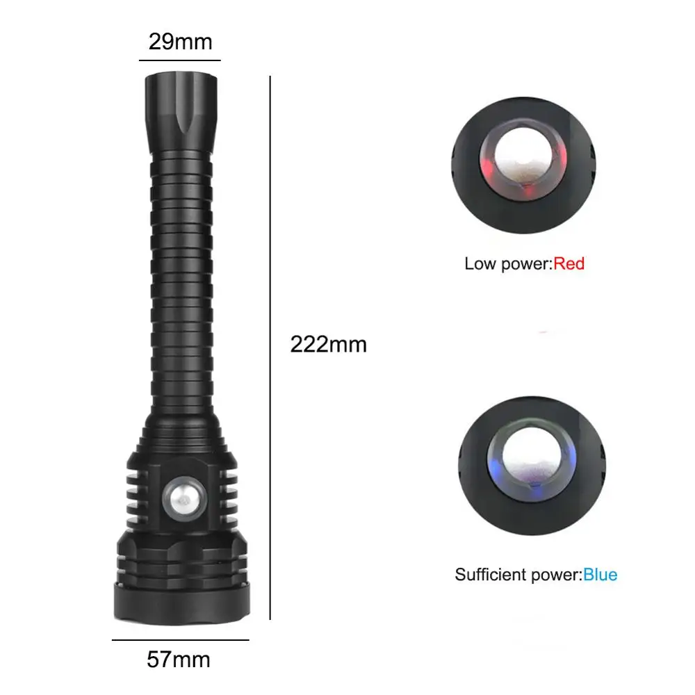 Светодиодный фонарик для дайвинга XHP70.2 тактический фонарь 18650 желтый/белый свет