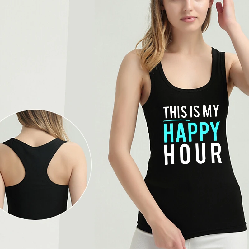 Lei SAGLY THIS IS MY HAPPY HOUR Женская тренировочная майка Топ Беговая майка с открытой спиной Женская Спортивная одежда для бодибилдинга летний топ