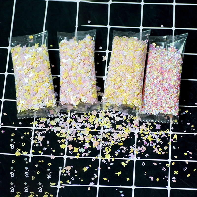 

Beautiful PVC Sequins Handcraft Slime Crystal Mud Fillers Multi Cute Patterns Crystal Epoxy Materials DIY Decorative Supplies
