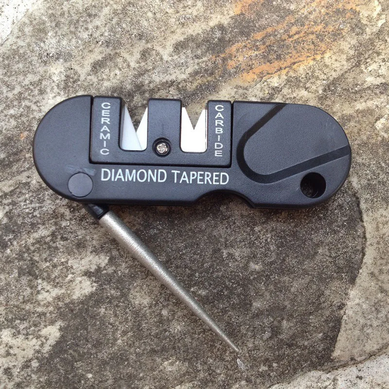 

Portable Tungsten Ceramic Carbide Knife Whetstone Sharpener Sharpen Fish Hook Pocket Tool outdoor Camp Hike keychain pendant