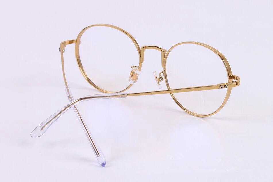 Корейские очки Liberty, Золотой металлический круг, круглая оправа, очки, женские модные аксессуары, оправы очков для близорукости