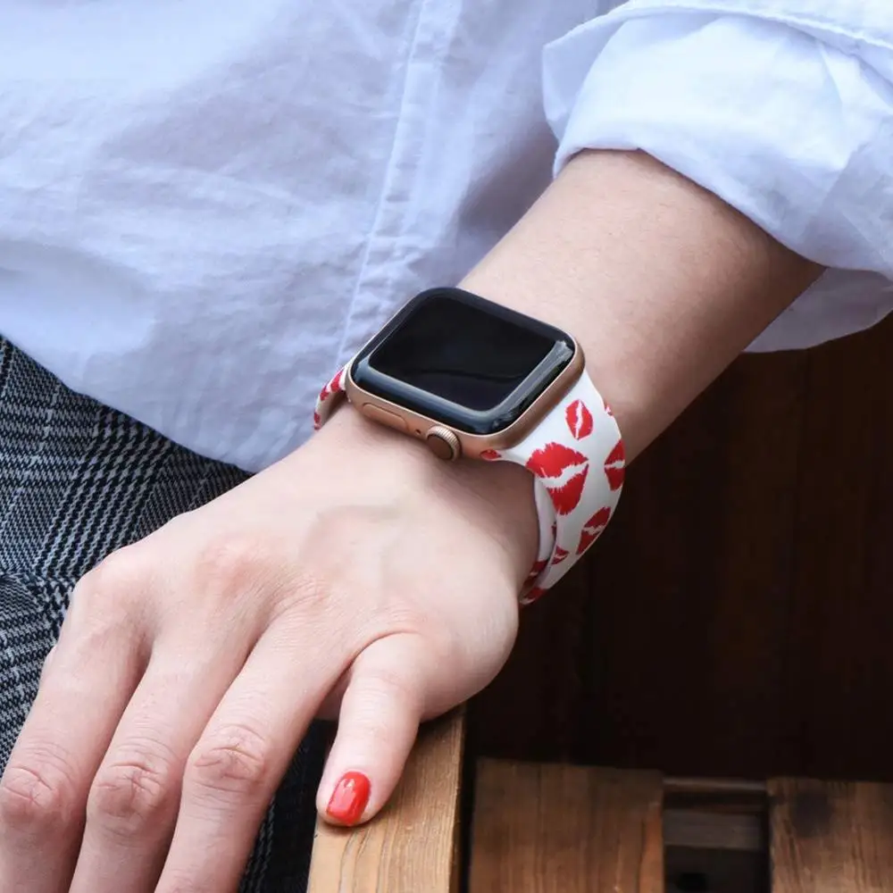 Ремешок для часов Apple Watch 42 мм 44 мягкий силиконовый чехол без рисунка iWatch серии 1 2 3